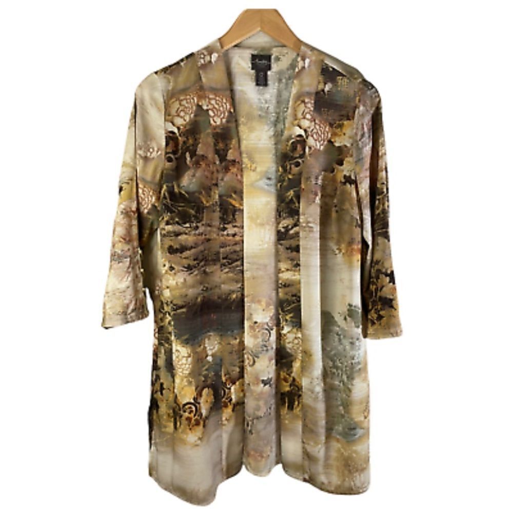 Chico’s Traveler's Collection Asian Print Duster Jacket NWT Size 12